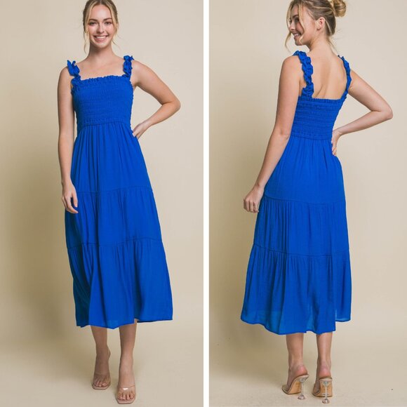 Love Tree Dresses & Skirts - Cobalt Blue Midi Dress - Large